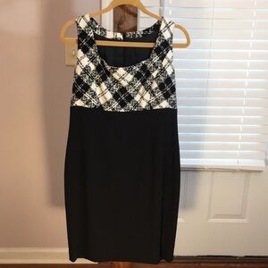 Women’s No Brand Formal Sleeveless Black And White Knee Length Dress Size XL